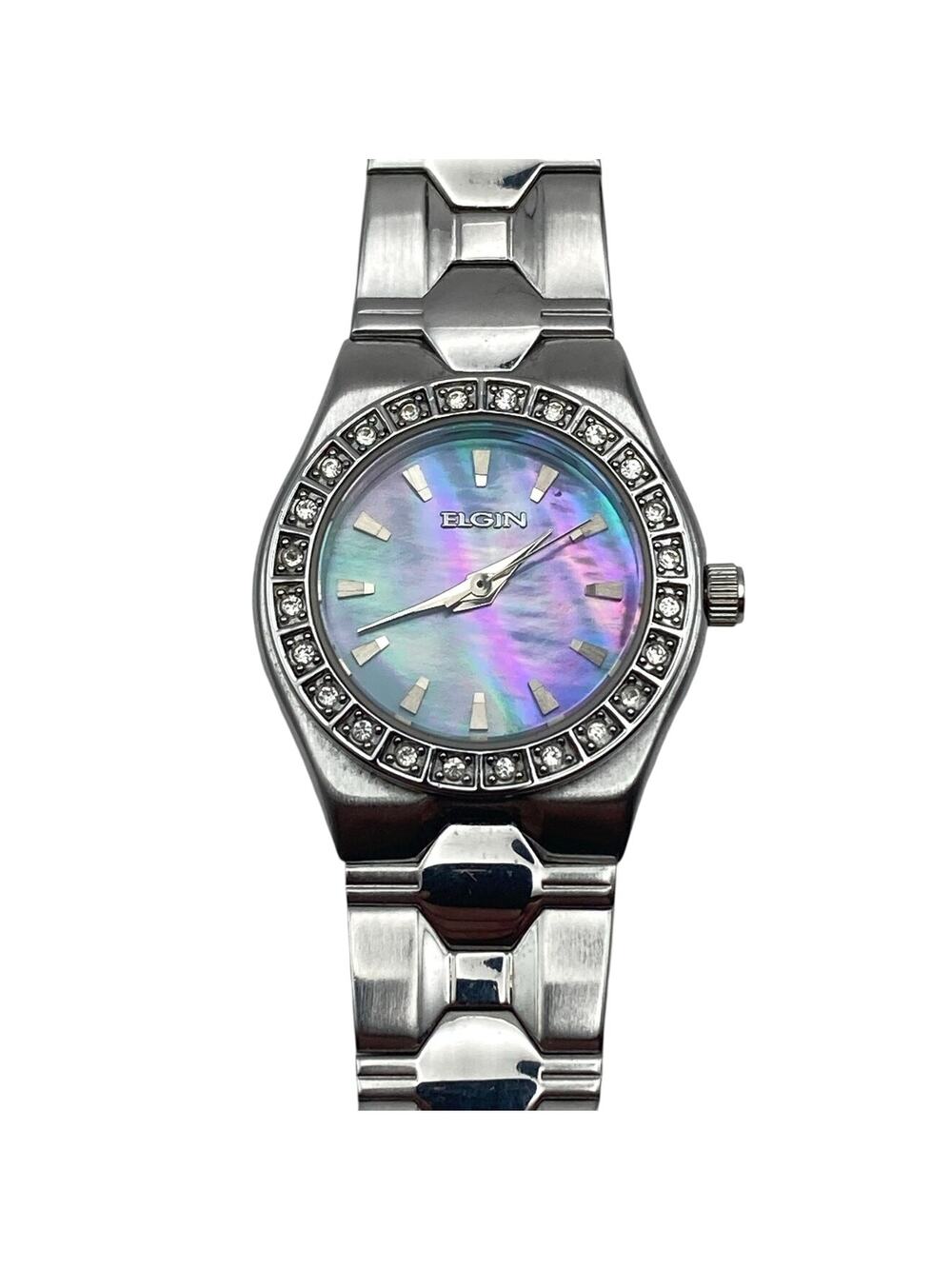 Elgin Mother of Pearl Dial Women's Watch 25mm - Fresh Battery WR 100ft Wrist 6.5
